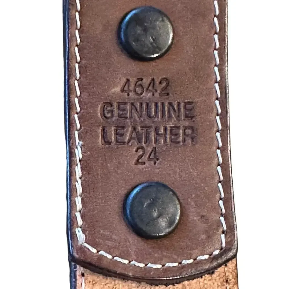 3D Western Belt ONLY in a Youth 24 Tooled Leather with CalfHair and Gold Trim